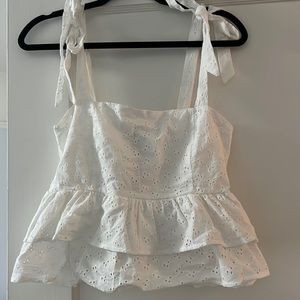 Lost & Wander white eyelet tank top